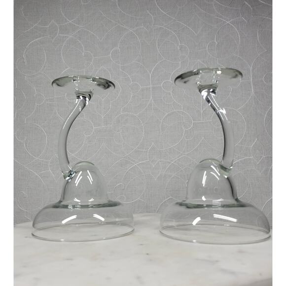 Libbey Bravura Margarita Glasses Clear Twisted Stem Hand Blown Cocktail Barware - Picture 8 of 13